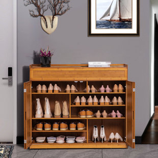GLORIA Shoe Rack Wooden Storage Cabinet 3 Layer - ESPRESSO