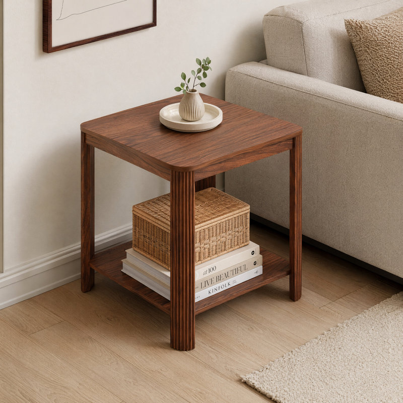 Ensemble de 2 tables de bout d'angle, Noyer, 2