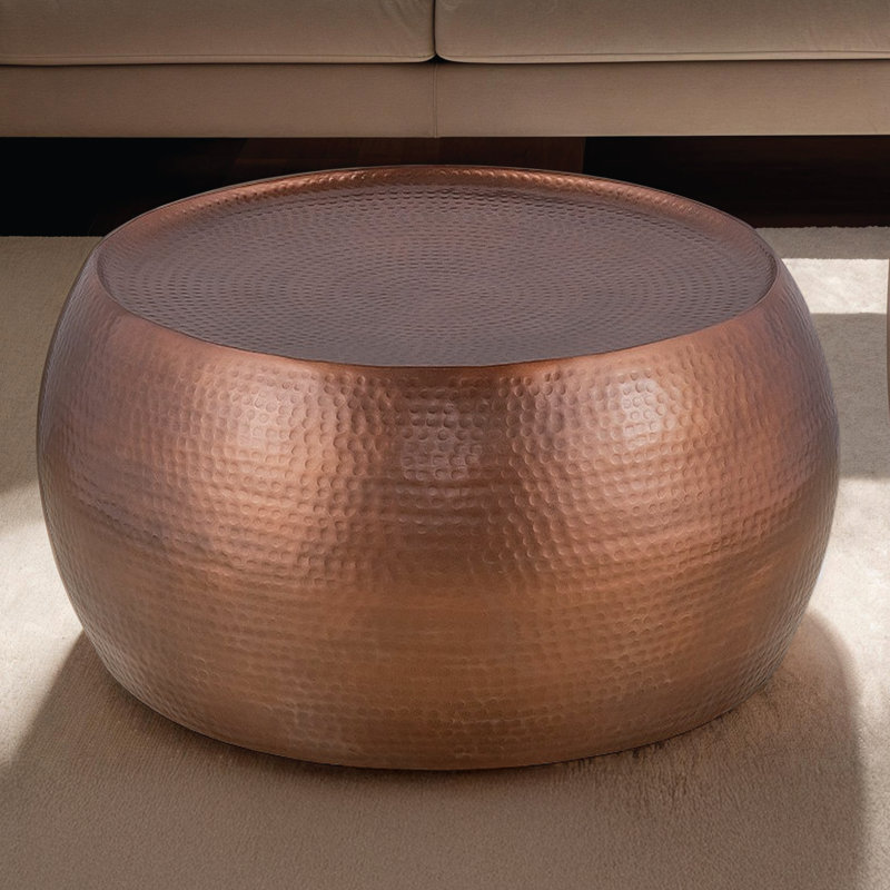 Suellen Auric Hammered Coffee Table, Copper