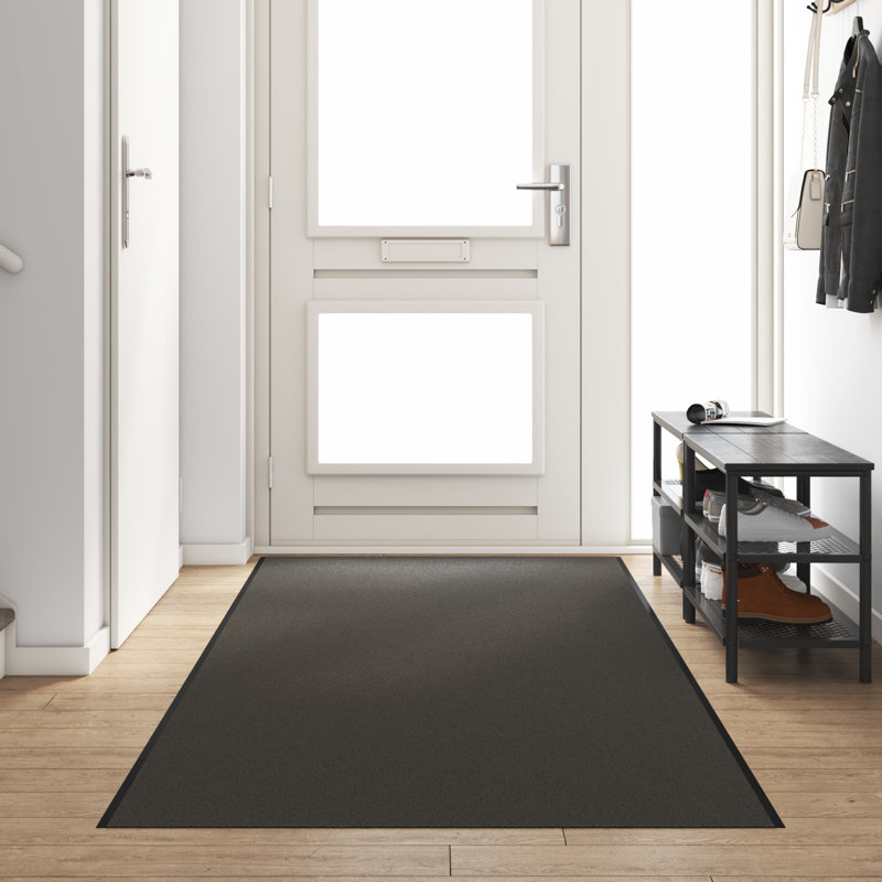 Non-Slip No Pattern Doormat, Anthracite, 120 x 350 cm