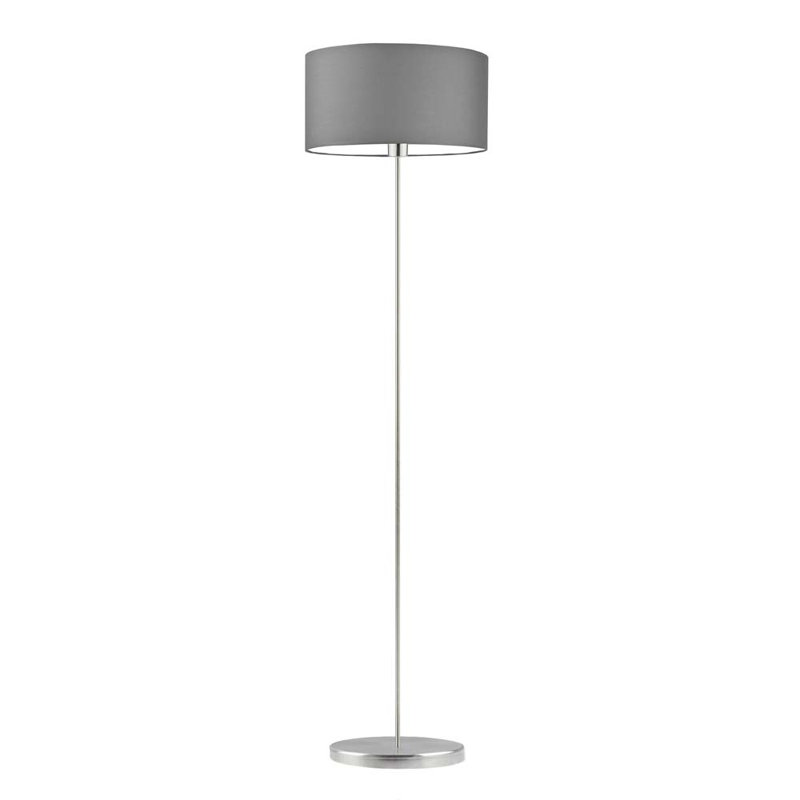 Askel 156cm Traditional Floor Lamp, Grey, Brushed Steel