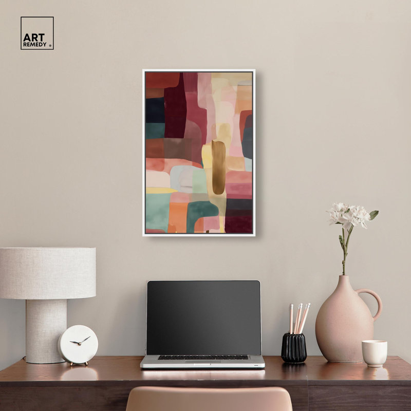 «Gemstone Fields III», reproduction d'art sur toile rose par Art Remedy, cadre blanc, 16 x 24, H 25 po x l 17 po, Cadre blanc