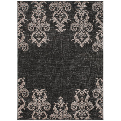 Tapis transitionnel noir / rose pâle
