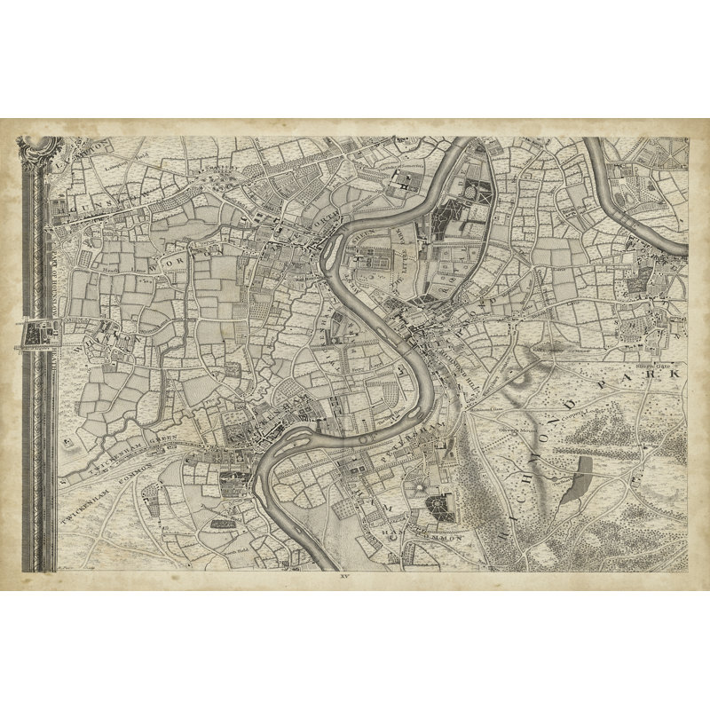 Map Of London Grid IX - Wrapped Canvas Print, 30cm H x 46cm W x 3.8cm D