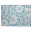 Tapis extérieur lavable antidérapant à motif floral denim et ivoire 2 pi x 3 pi