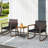 3PCS Patio Rattan Rocking Chair Bistro Set Armrest Cushion Table with Storage Shelf-23615648