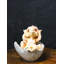 Adorable figurine de bébé dragon orange craquelé en coquille d'œuf 4 po