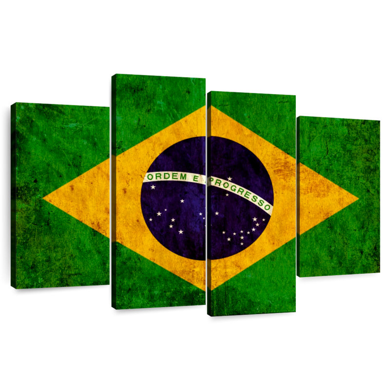 Drapeau brésilien Borges, H 48 po x l 75 po