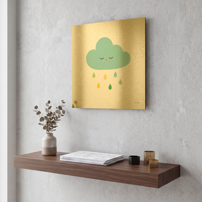 «Sleepy Cloud I» par Ann Kelle, art mural en métal doré, 12 po x 12 po, 12 po x 12 po