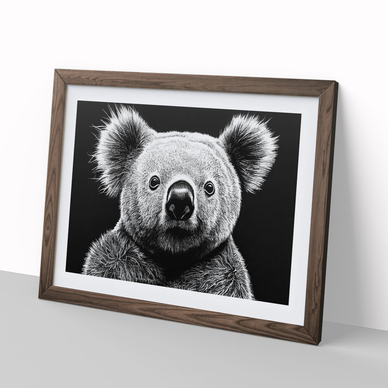 Koala Bear - Framed Print, 46cm H x 64cm W, Walnut Framed