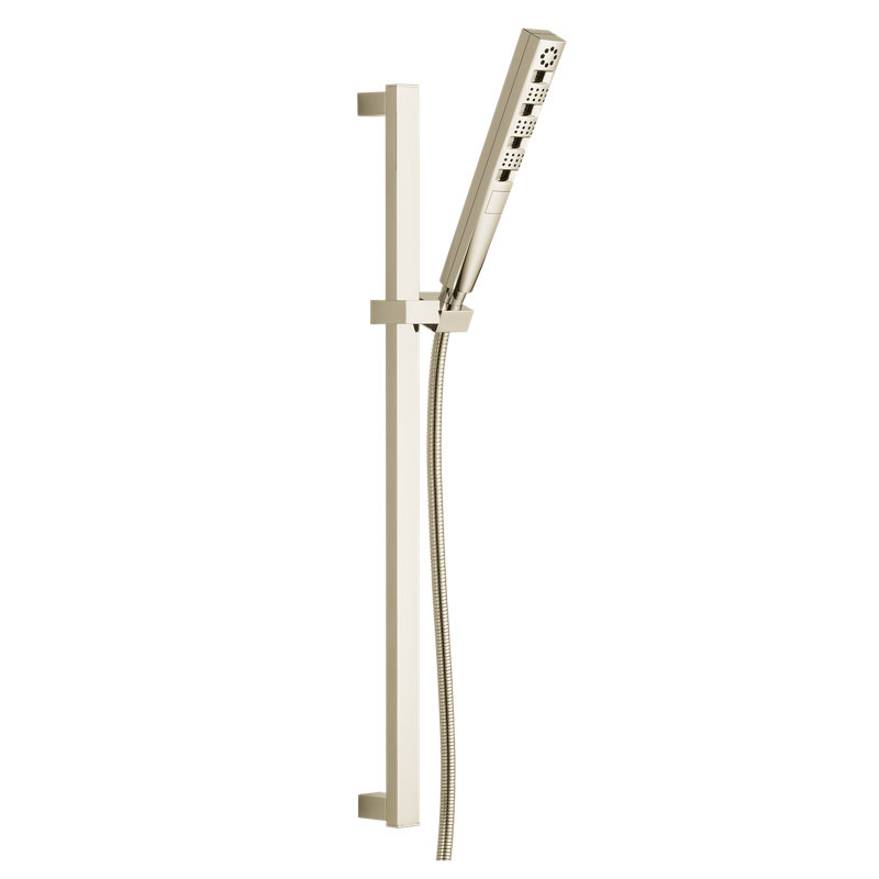H2Okinetic Hand Shower with Slide Bar, 3-Spray Handheld Shower Head, Slide Bar Hand Shower, Polished Nickel