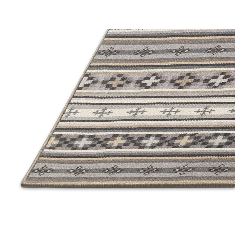 Tapis gris/gris clair contemporaine, Rectangle 5 pi x 7 pi