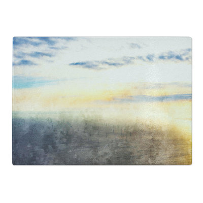 Tempered Glass Wind Farm Painting Chopping Board