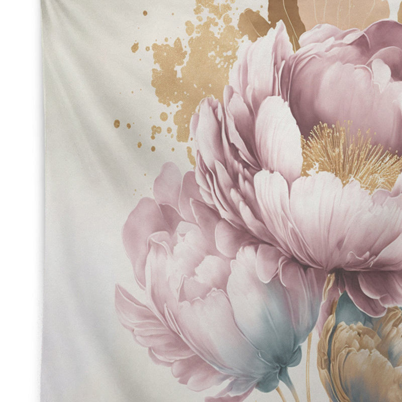 Tapisserie en polyester rose doux Crocus Bouquet II, H 50 po x l 60 po