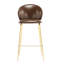 2 tabourets de bar en similicuir brun foncé, pieds en métal doré, et stable, hauteur réglable, ergonomie à dossier bas pour la maison, 2 tabourets rembourrés, siège confortable, salle à manger idéale pour la cuisine