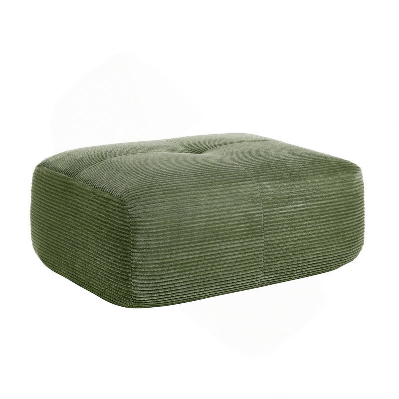 Rectangle Upholstered Ottoman For Indoor, Olive Green