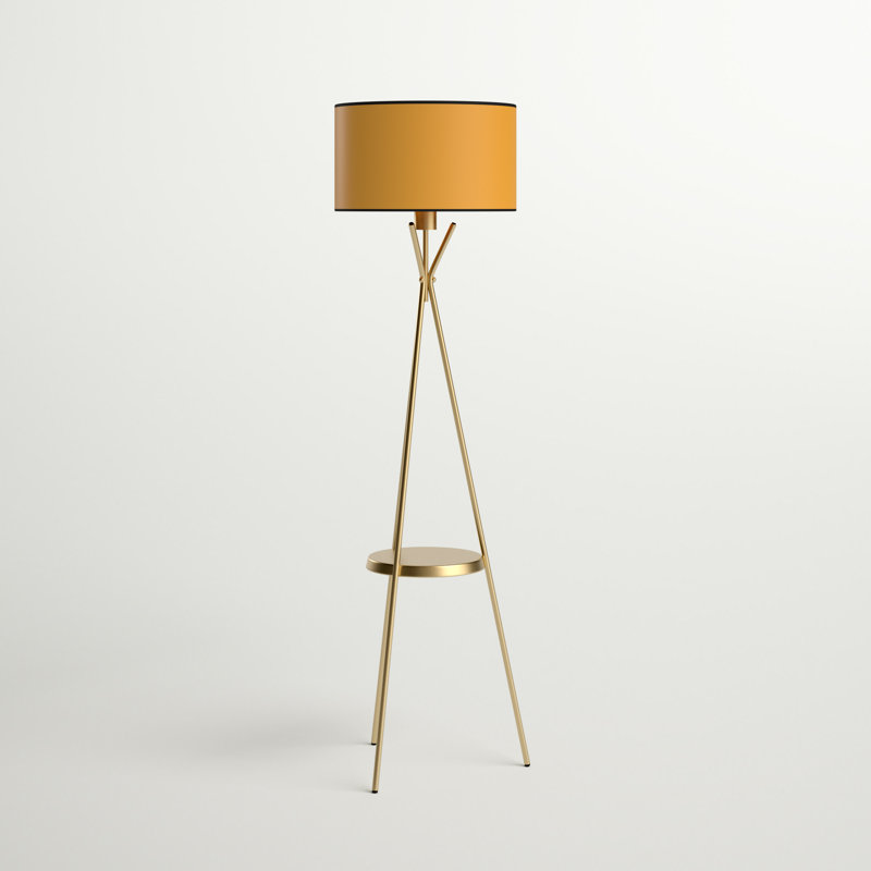 Christiana 185cm Mustard Tray Table Floor Lamp, Mustard
