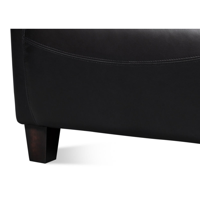 Mandy Armchair, Black Genuine Leather