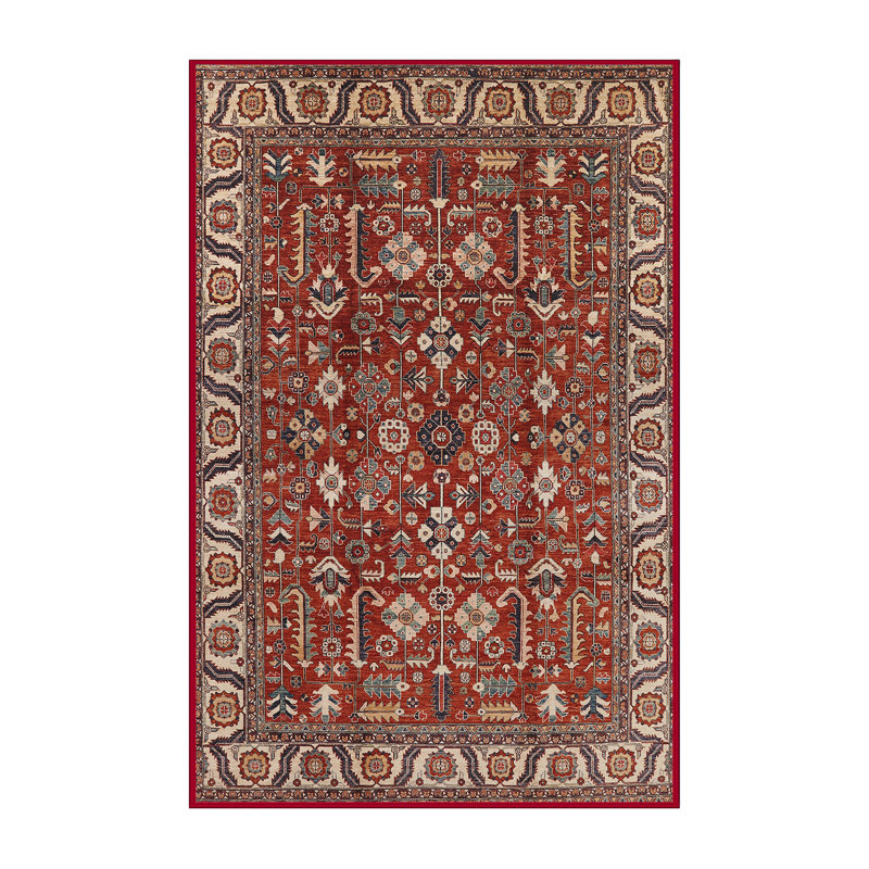 Tapis de style oriental rouge, Rectangle de 3 pi x 5 pi