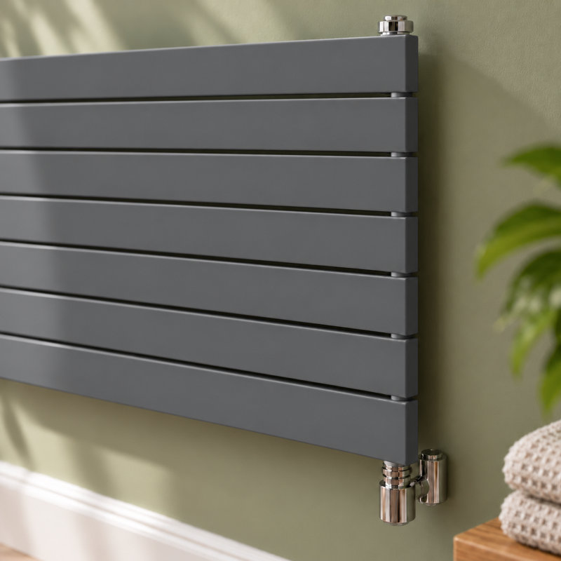 Lourdes Horizontal And Vertical Designer Radiator, 160cm H x 47.5cm W x 5.8cm D, Grey