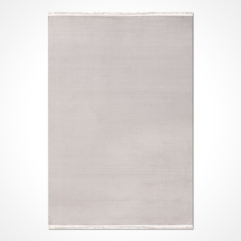 Tapis moderne / rayé beige lavable à la machine antidérapant, Rectangle 2 pi 8 po x 5 pi