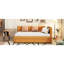 Lit de jour avec couchette simple en lin jaune, structure stable, aucun sommier tapissier en lin requis, taille de lit pour petit appartement-1002466171