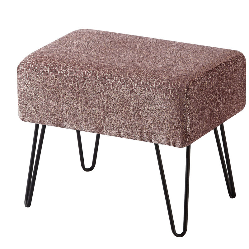 48.3cm Wide Rectangle Abstract Standard Ottoman, Light Brown