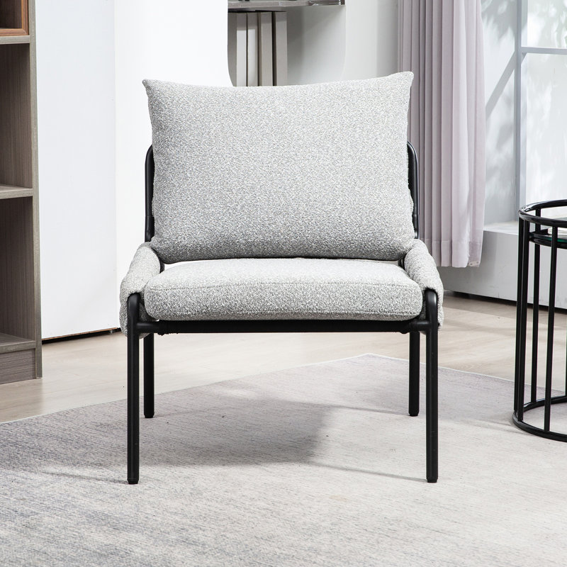 Chaise de chambre à coucher moderne grise, avec support ergonomique et revêtement tressé pour fauteuil de détente, élégante