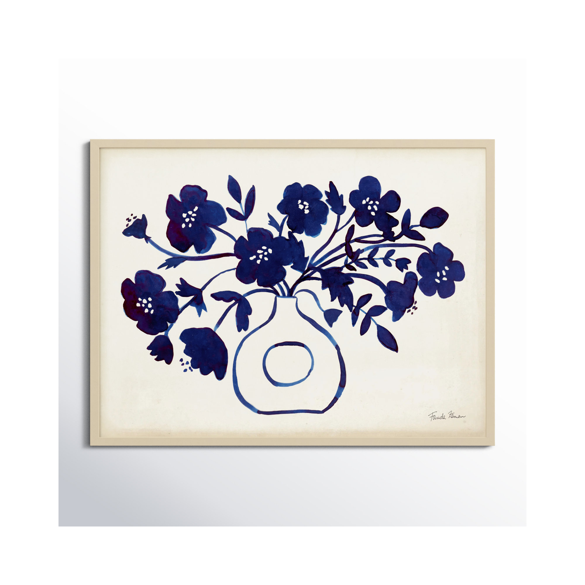 Modern Blue by Farida Zaman, 31" H x 41" W x 1" D, Brown