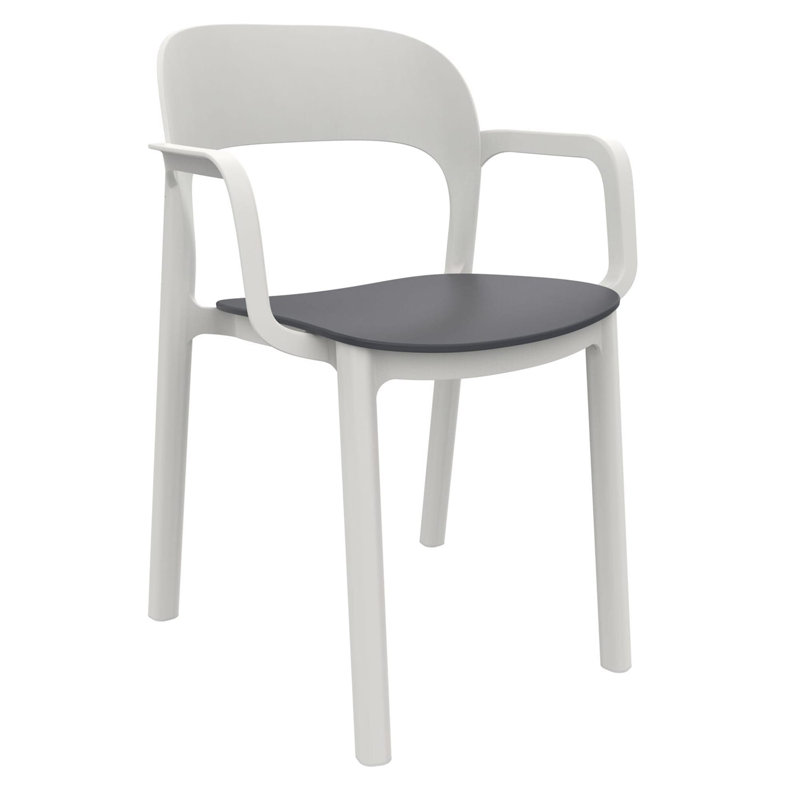 Ona - Armchair - White - Dark Grey - Set Of 4