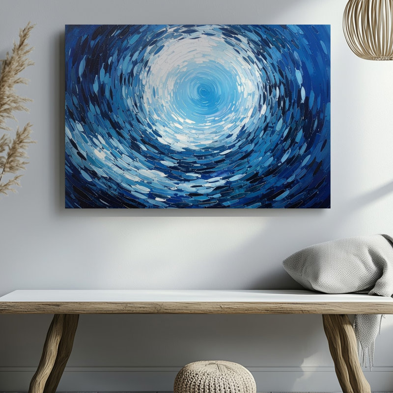 Toile, art mural en spirale, vortex, toile, art profond de l'océan, prêt à accrocher, galerie, décoration intérieure, décoration moderne