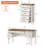 3 Piece Office Set, 56" Executive Writing Desk, Set Of 2 Tall Dressers With Drawers-1275832943