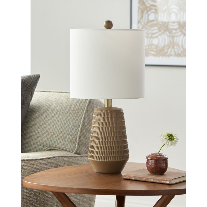 Ashyra Resin Table Lamp, Brown, White