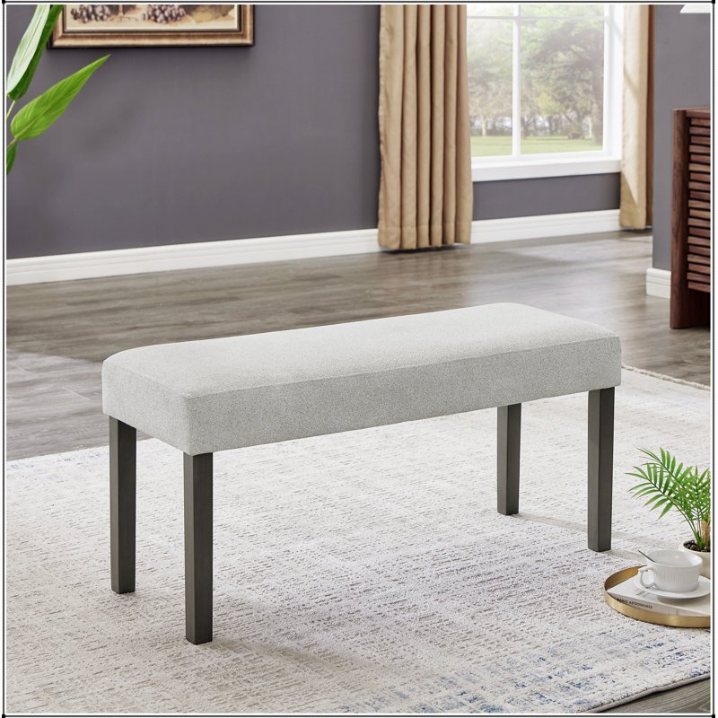 Banc rembourré en tissu avec cadre en bois Selena