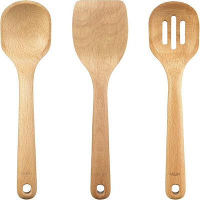 Three-piece wooden utensil set