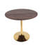 Table de salle à manger 31,5 "en noyer avec pieds dorés-1219163153-1219163150