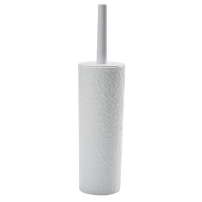 Bath Bliss Hammered Texture Toilet Brush & Holder with 2 Pack Replacement Brushes Set