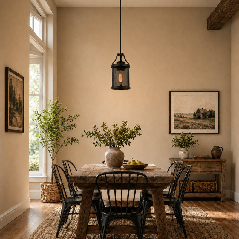 1 - Light Simple Pendant, Matte Black