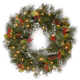 The Holiday Aisle® 24 in. Wintry Pine Wreath with LED Lights