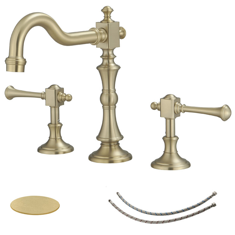 Widespread 2-handle Bathroom Faucet with Drain Assembly
