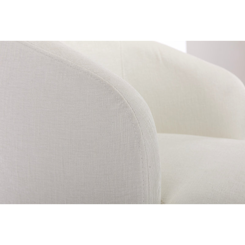 Genece Upholstered Swivel Accent Chair, Ivory Chenille