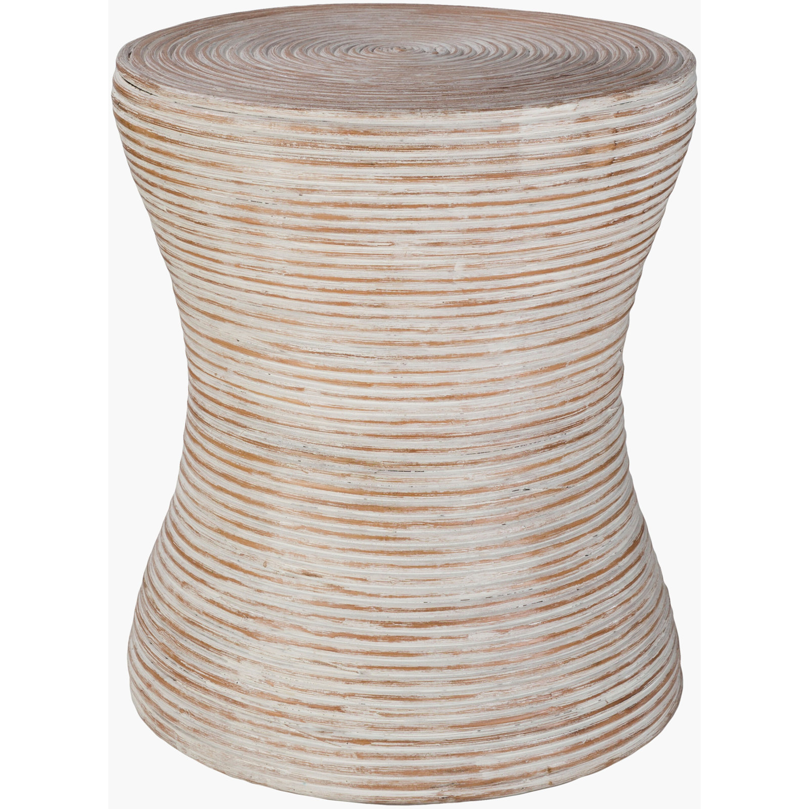 Holcomb Rattan End Table , White Wash