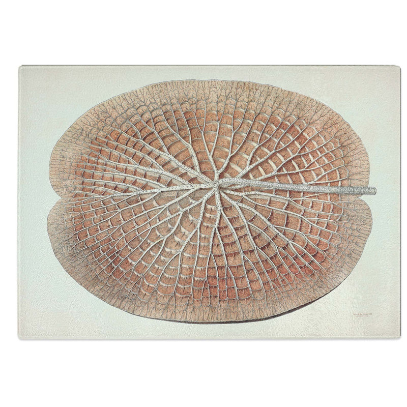 Glass Leaf of A Gigantic Water Lily by William Sharp Chopping Board, 39 cm W x 28.5 cm L