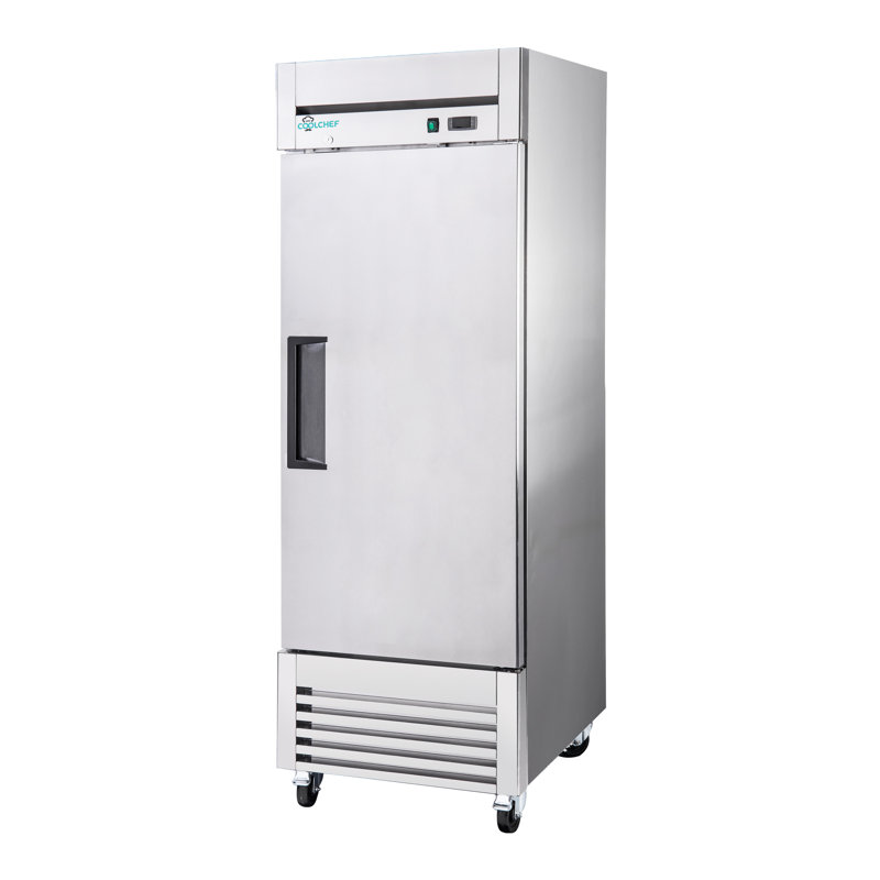 Réfrigérateur commercial de 27 po de largeur, réfrigérateur simple à porte simple en acier inoxydable de 19,32 pieds cubes