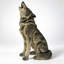 Statue de loup hurlant réaliste en résine de 75,5 cm (29,72 pouces) pour jardin