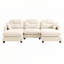 Canapé modulaire en chenille 3 places avec 2 coussins et 2 repose-pieds-137075007