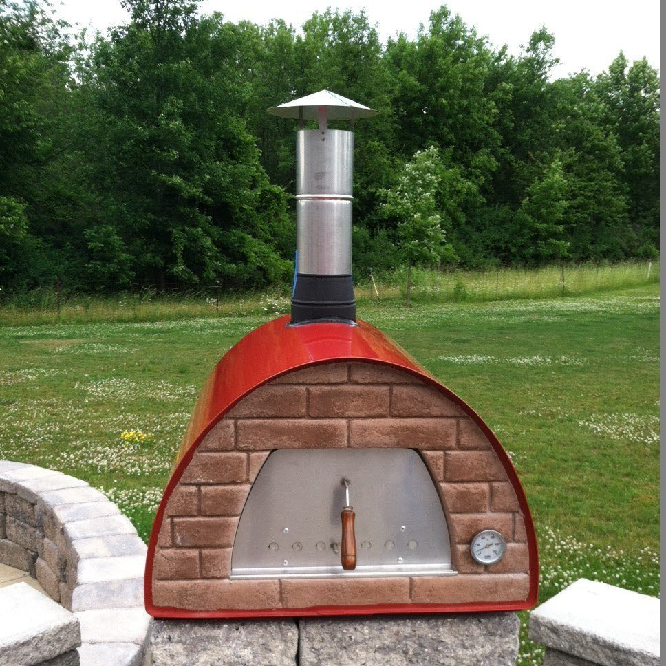 Authentic Pizza Ovens Stainless Steel Countertop Wood Burning Pizza Oven Authentic Pizza Ovens Size: 45" H x 36" W x 36" D Finish: Red