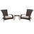 Duplex Patio Sense Coconino Wicker Conversation Set, Durable Adirondack Style Chairs Includes Khaki Cushions - Mocha