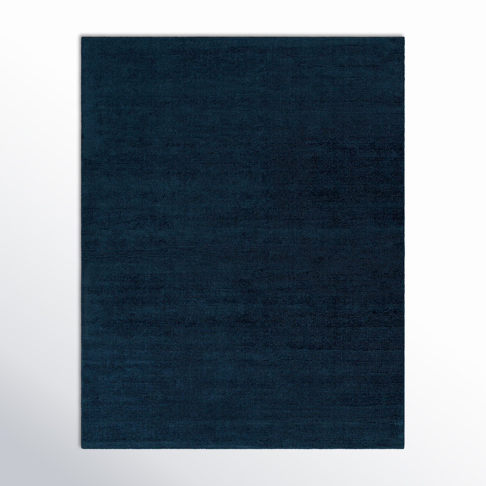 Crowe Dark Blue Hand-Woven Wool Rug, Rectangle 3'3" x 5'3"