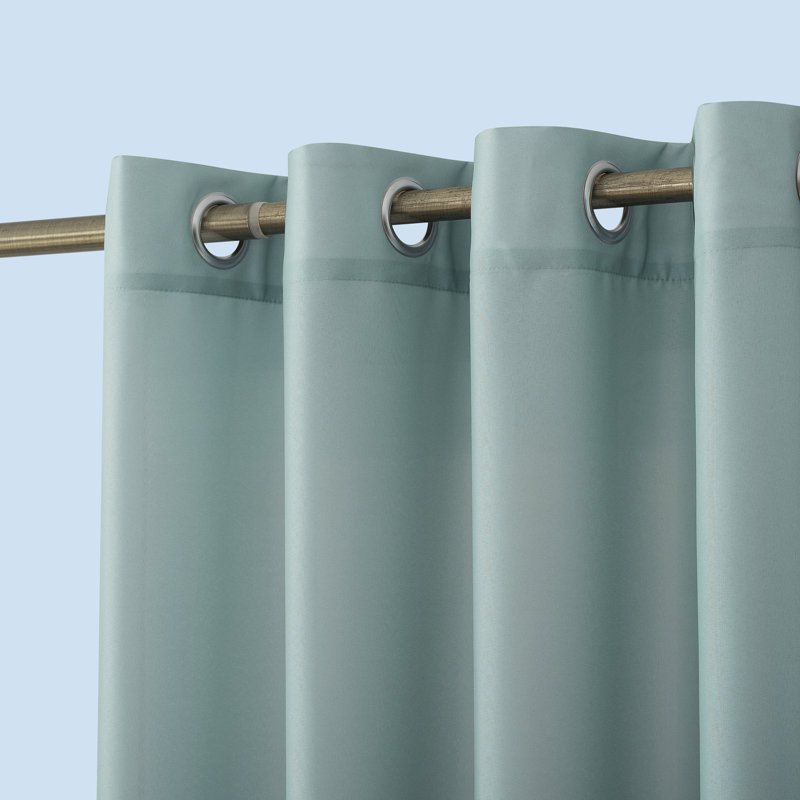 Franko Indoor/Outdoor UV Protectant Room Darkening Grommet Curtain Panel, 54" W x 108" L, Soft Teal